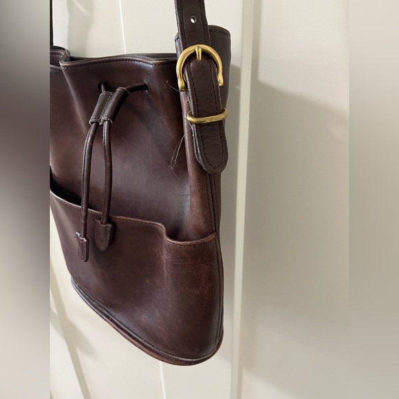 Vintage Coach Bucket Drawstring Bag Brown 9804 - Picture 4 of 16